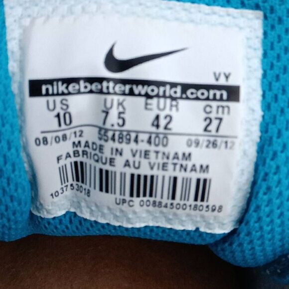 Nike Women's Air Max Run Lite 4 Running Sneaker Shoes  Turquoise/Yellow Size 10 - Picture 6 of 6